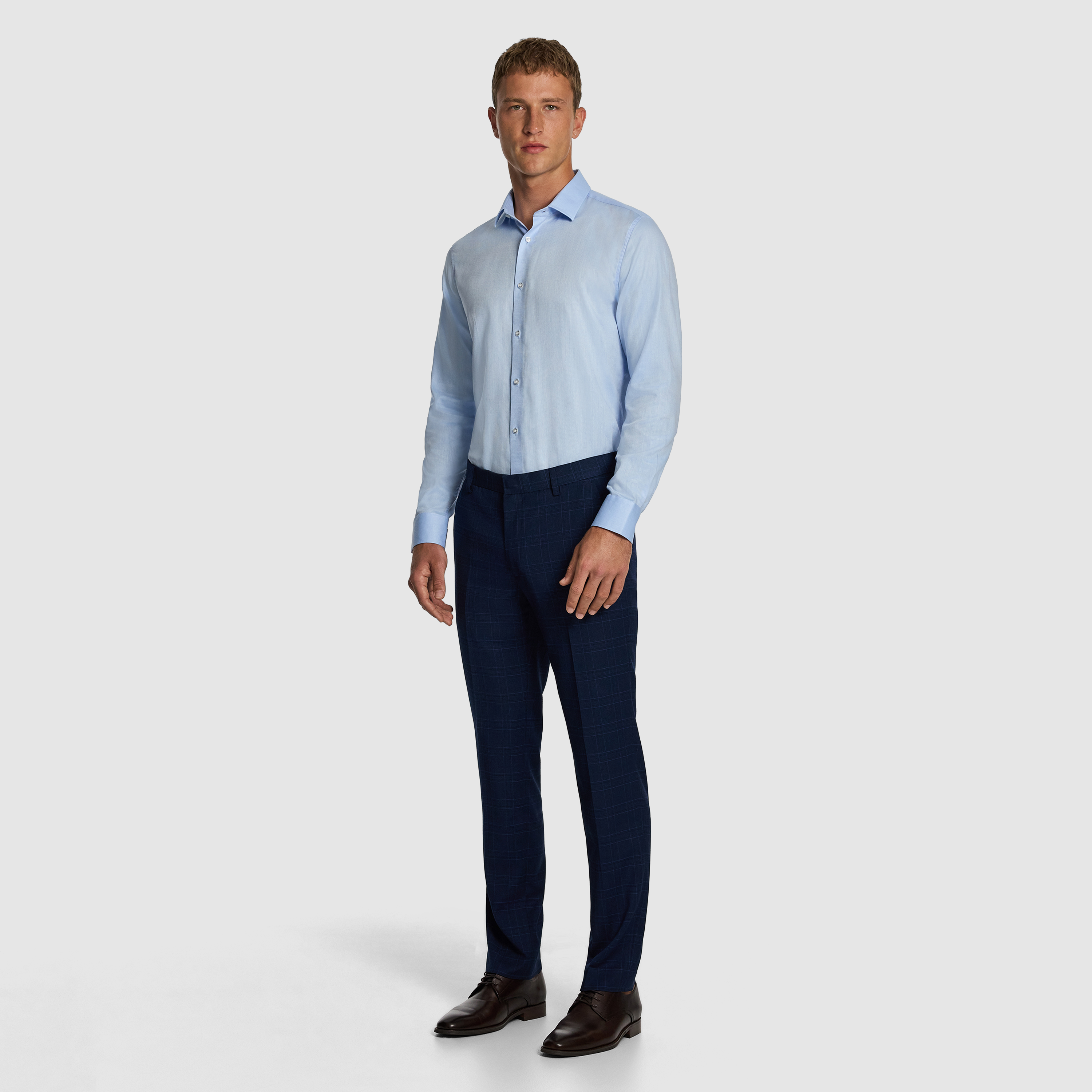 Light Blue Jaxx Regular Fit Stretch Dress Shirt