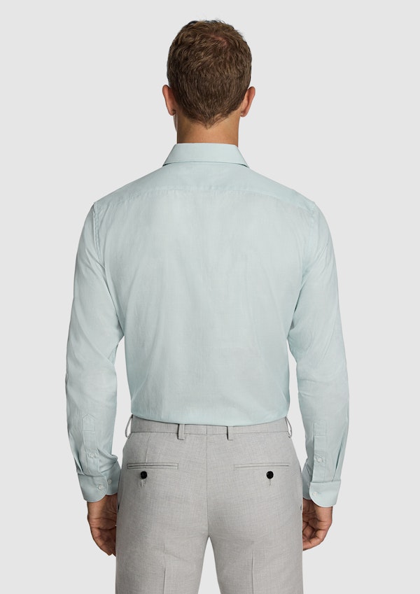Mint Green Clover Slim Fit Dress Shirt