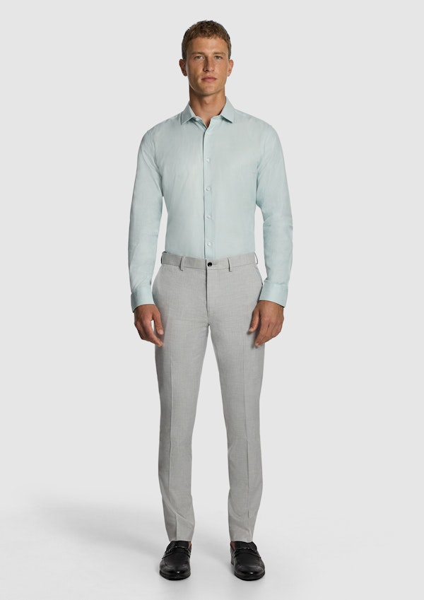 Mint Green Clover Slim Fit Dress Shirt