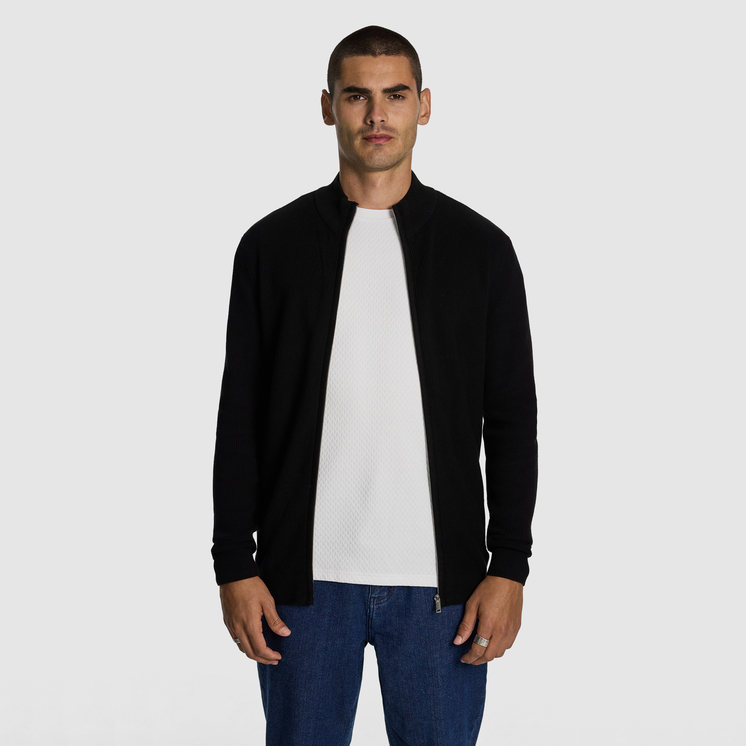 Adam Zip Through Knit Cardigan