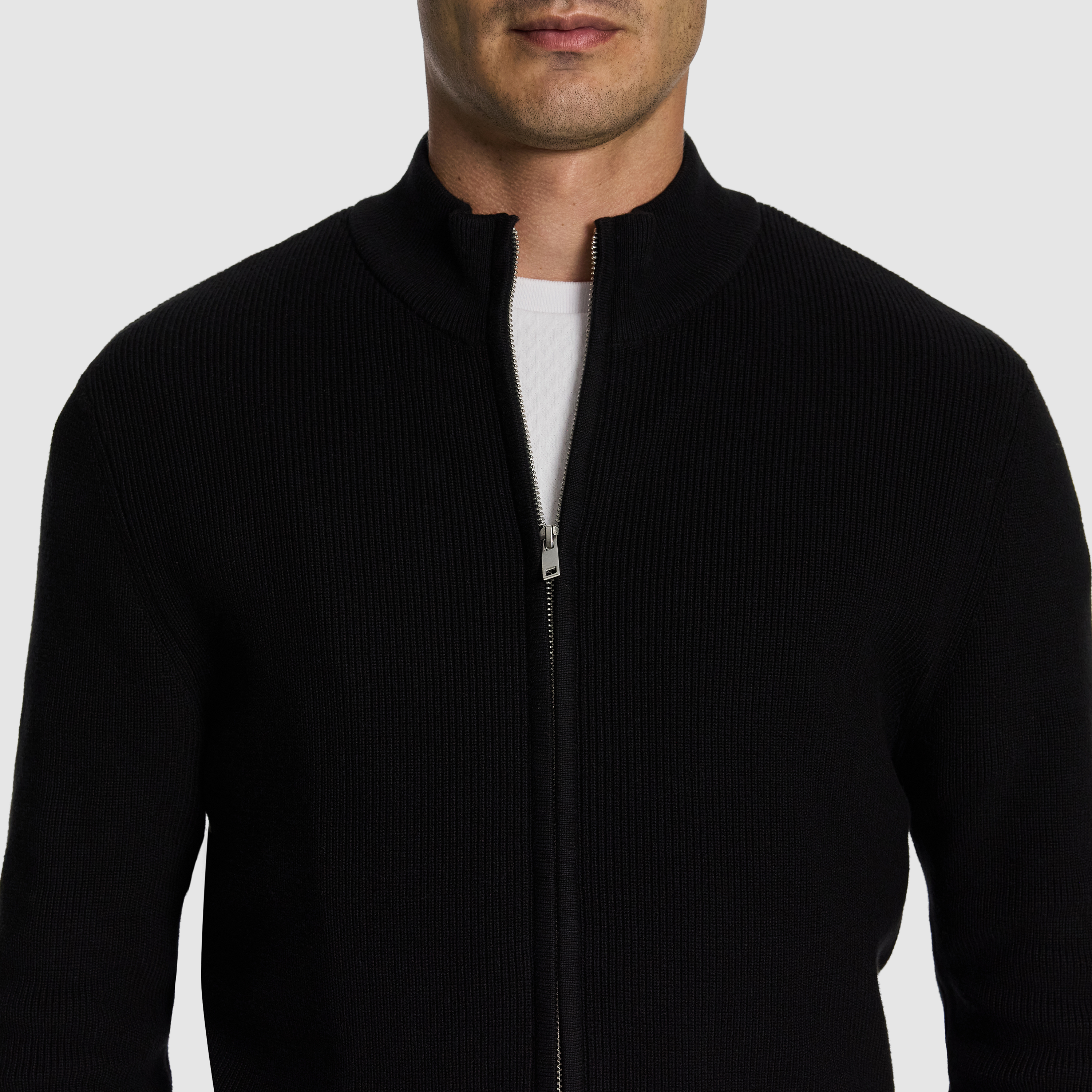 Adam Zip Through Knit Cardigan