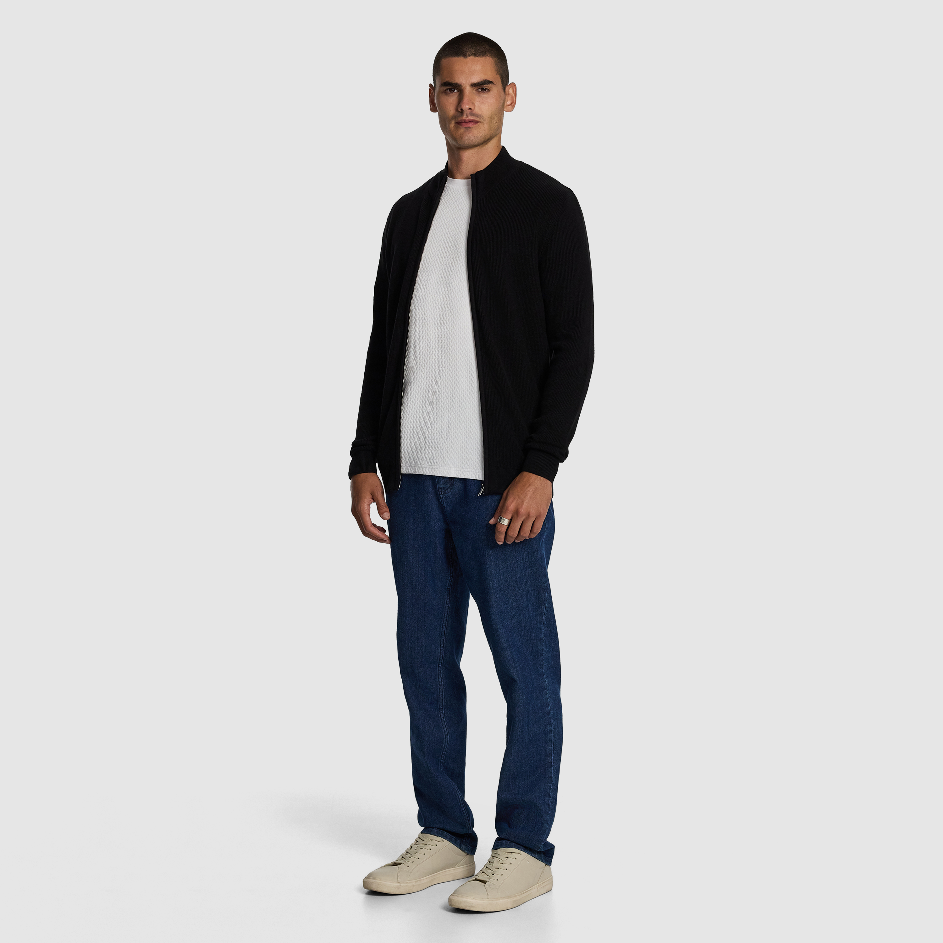 Adam Zip Through Knit Cardigan
