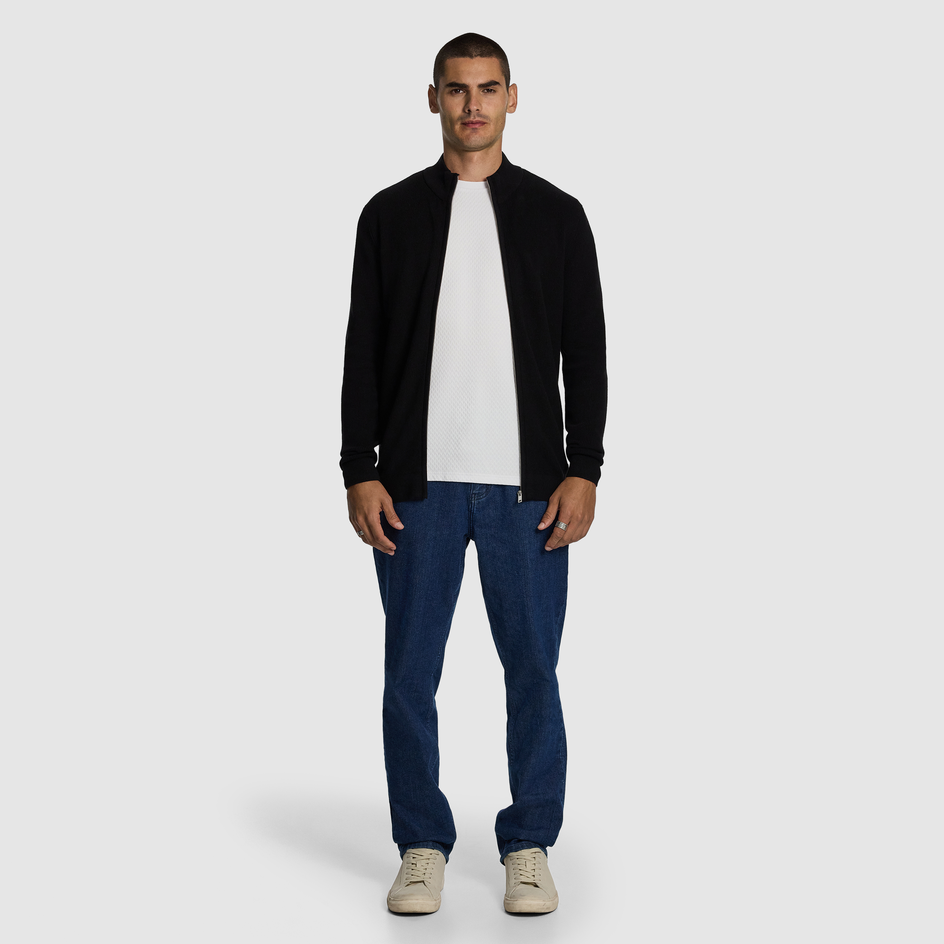 Adam Zip Through Knit Cardigan