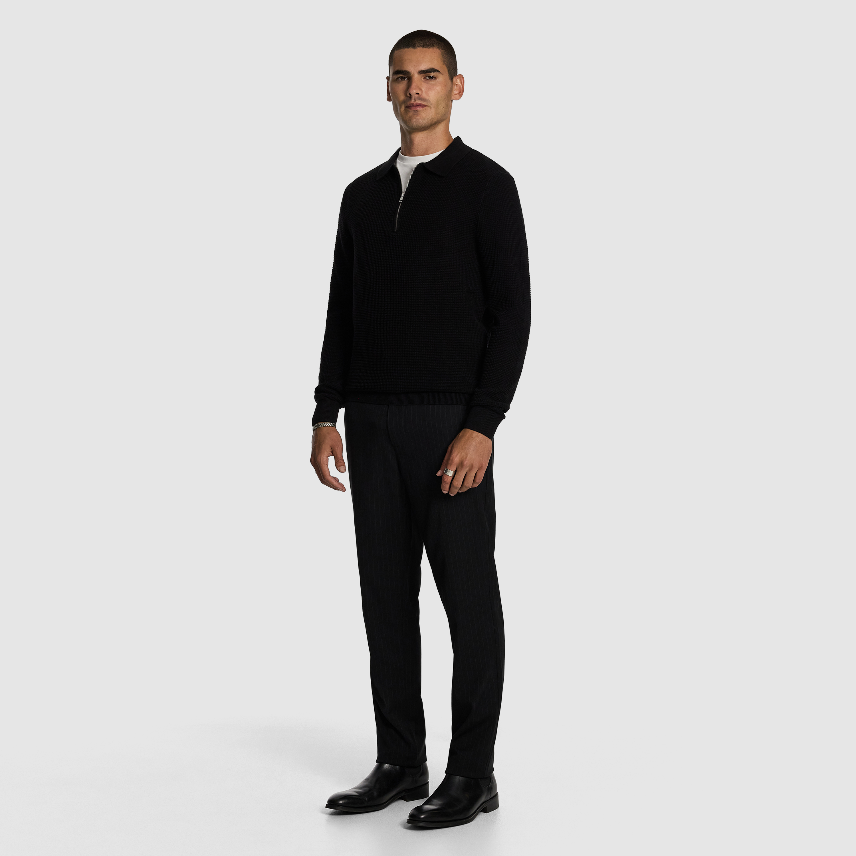 Angus Long Sleeve Polo Knit Jumper