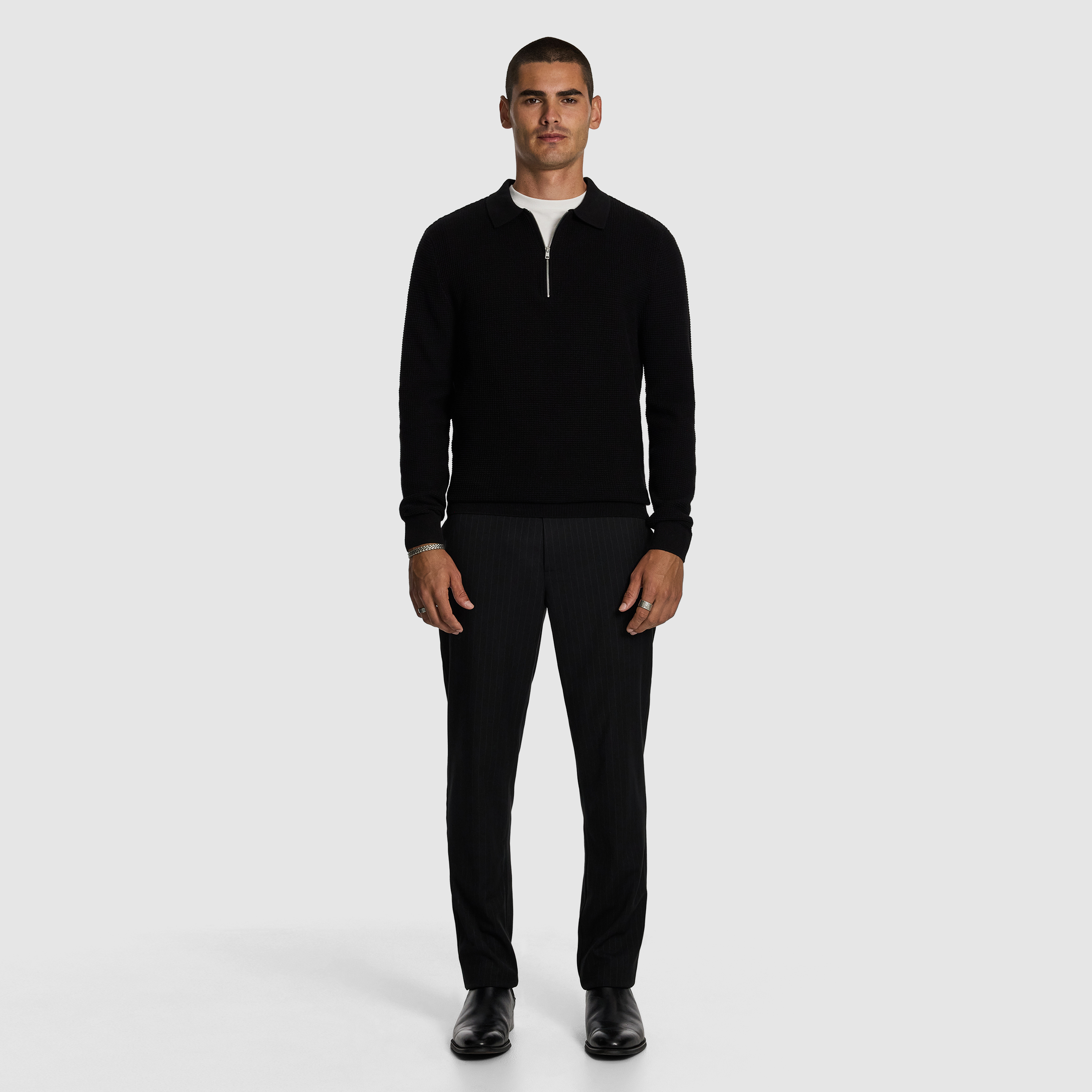 Angus Long Sleeve Polo Knit Jumper