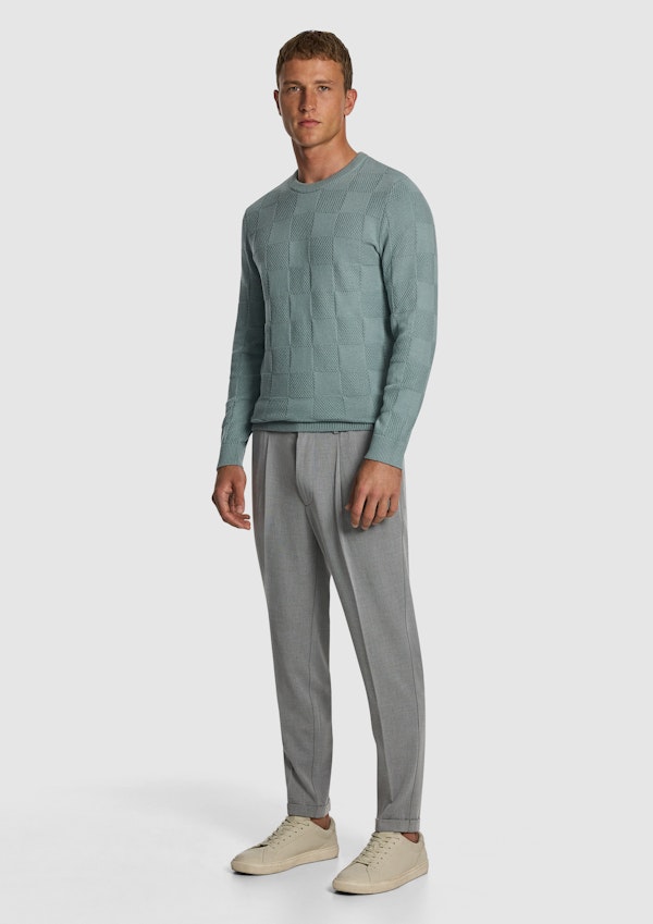 Light Teal Hamilton Crew Neck Knit Jumper