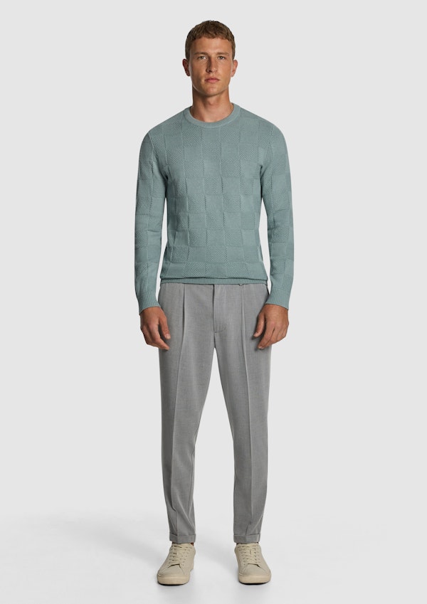 Light Teal Hamilton Crew Neck Knit Jumper