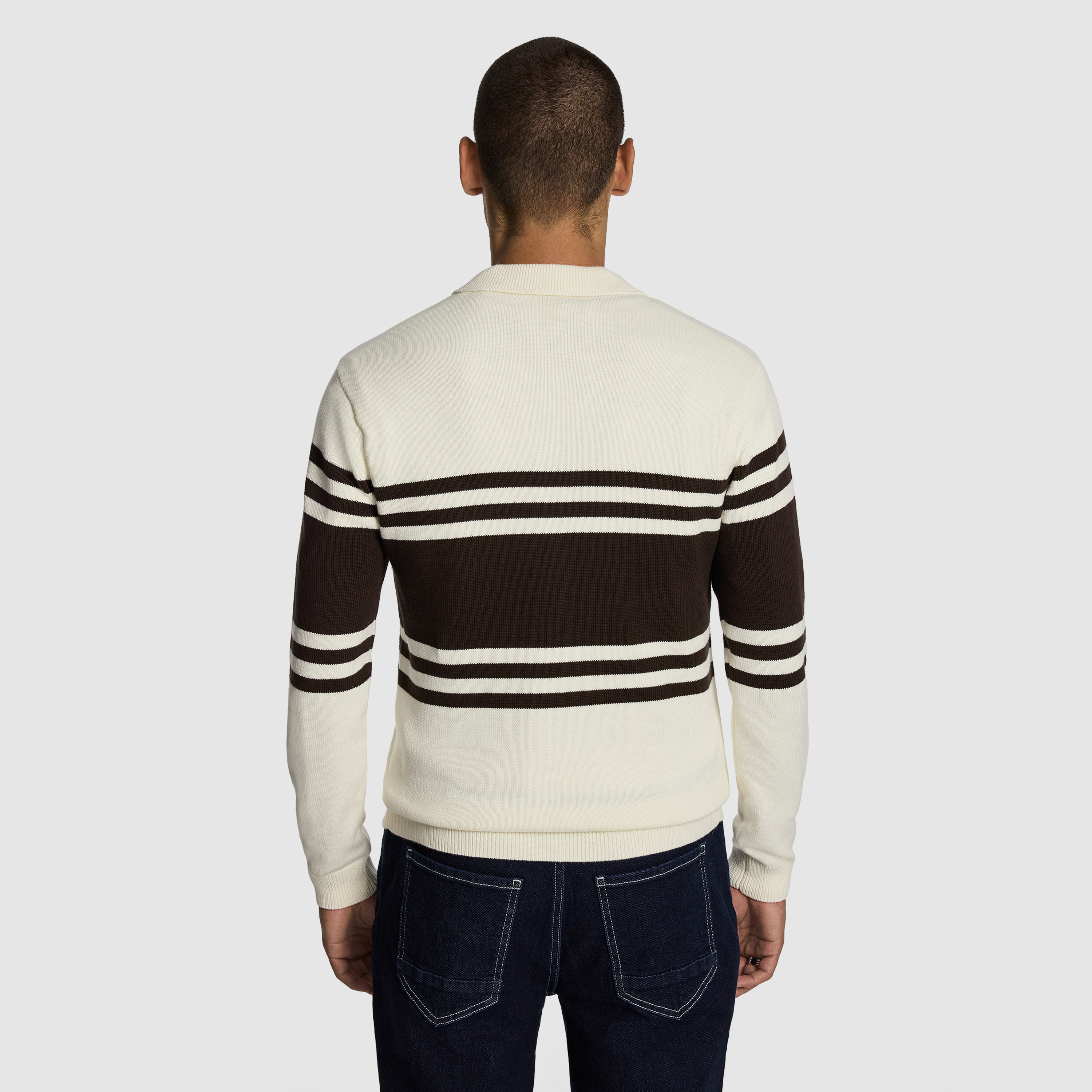 Off White Leon Stripe Polo Knit Jumper