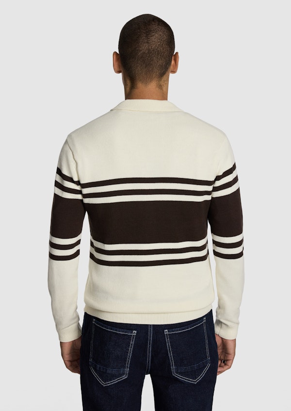 Off White Leon Stripe Polo Knit Jumper