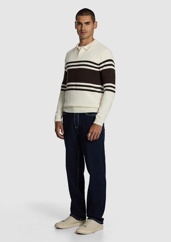 Off White Leon Stripe Polo Knit Jumper