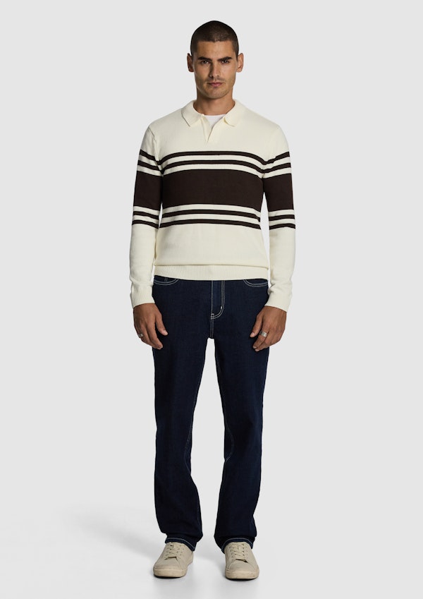 Off White Leon Stripe Polo Knit Jumper