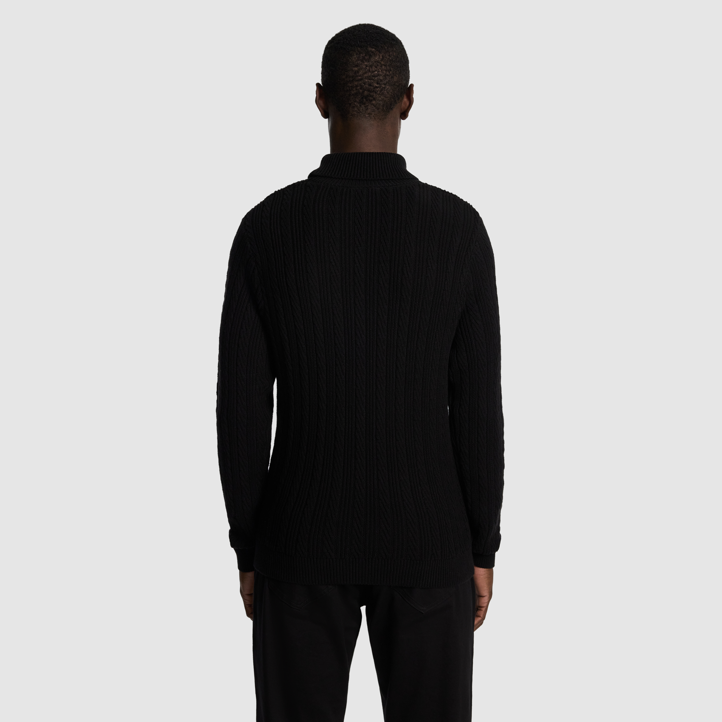 Black Jimmy Roll Neck Knit Jumper