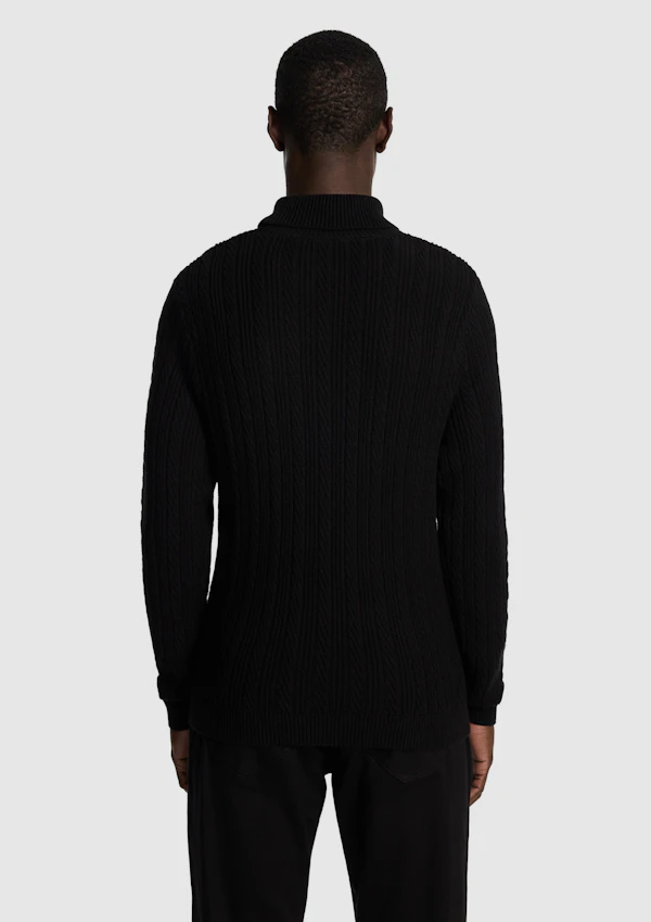 Black Jimmy Roll Neck Knit Jumper