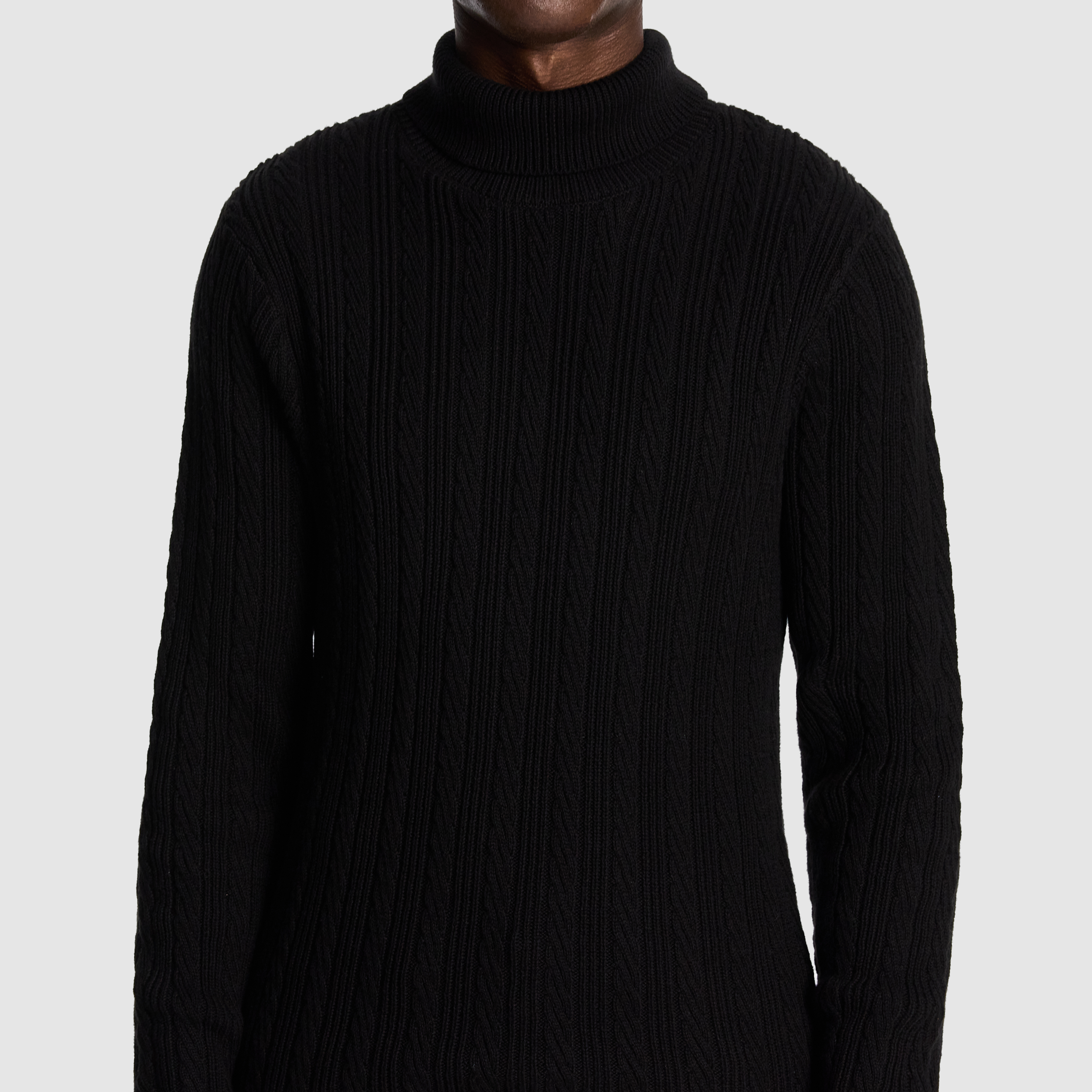Black Jimmy Roll Neck Knit Jumper