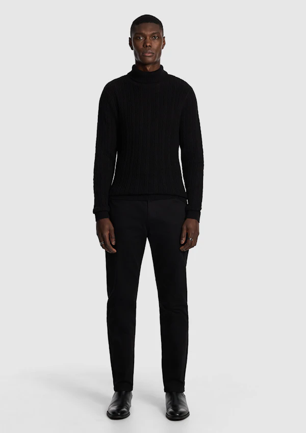 Black Jimmy Roll Neck Knit Jumper