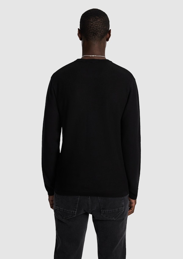 Black Albert Crew Neck Knit Jumper