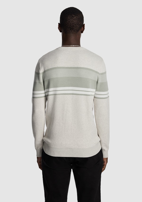 Grey Fred Splice Crew Knit Jumper