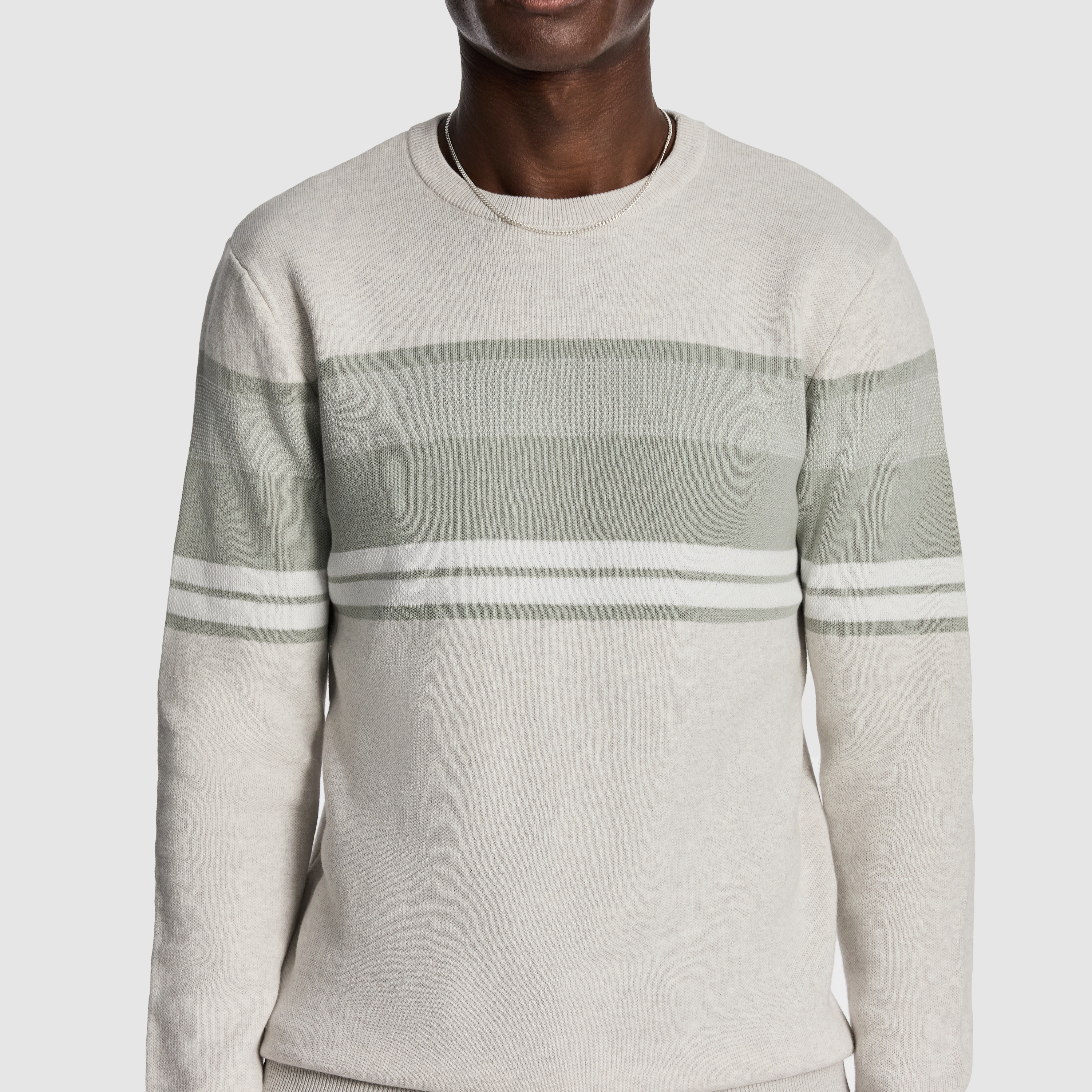 Grey Fred Splice Crew Knit Jumper