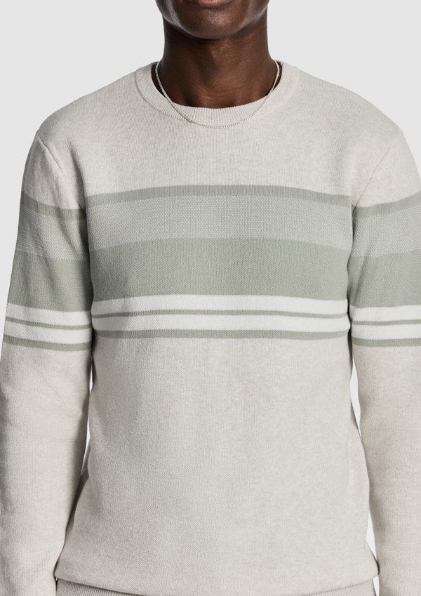 Grey Fred Splice Crew Knit Jumper
