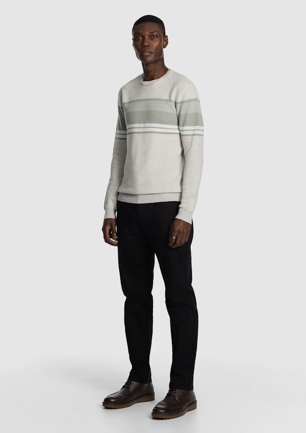 Grey Fred Splice Crew Knit Jumper