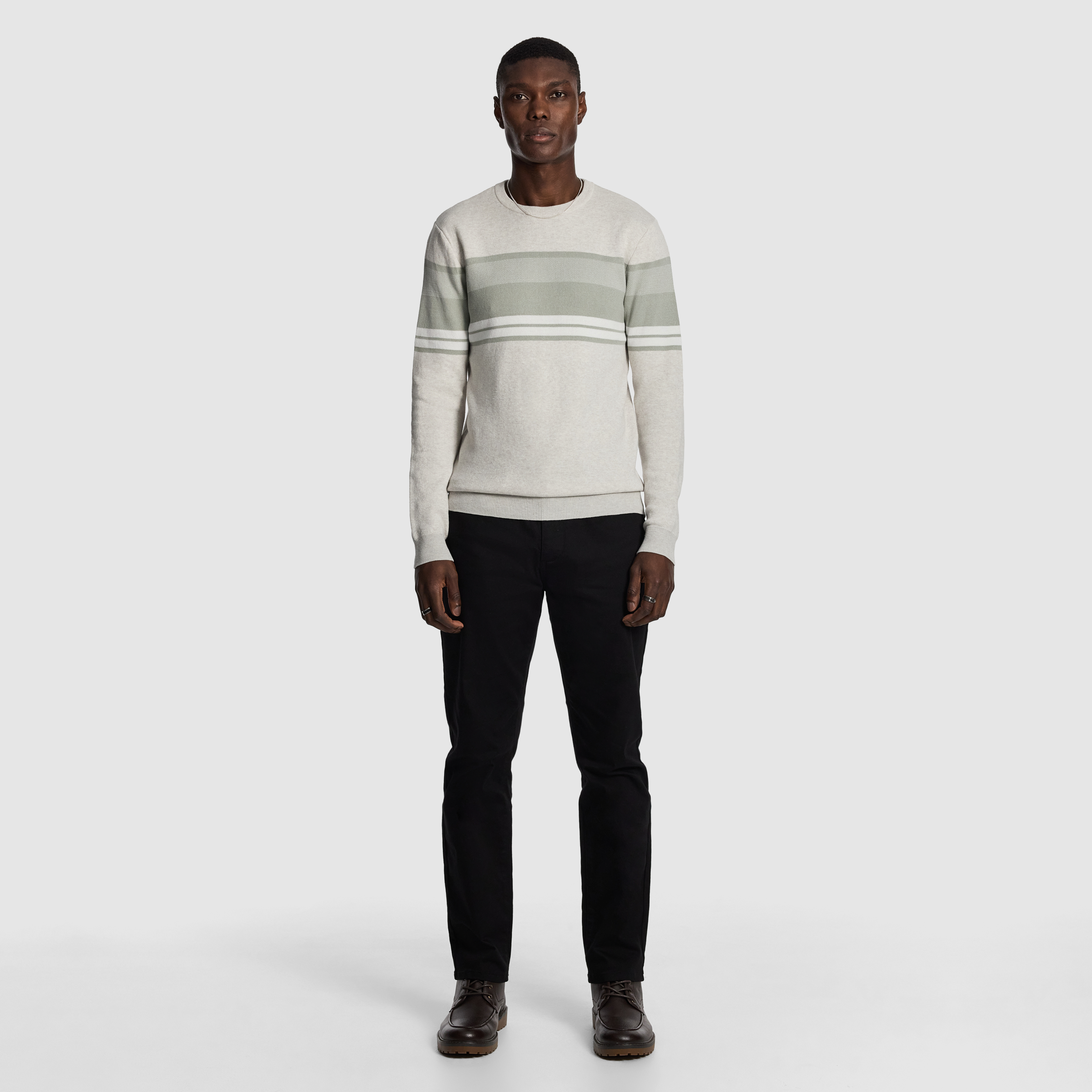 Grey Fred Splice Crew Knit Jumper