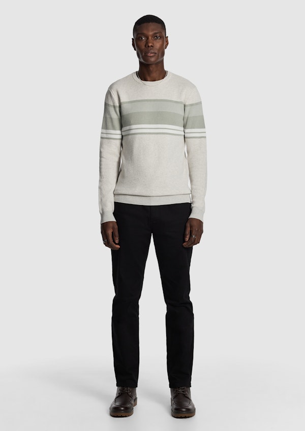 Grey Fred Splice Crew Knit Jumper