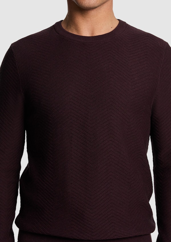 Burgundy Arthur Crew Knit Jumper
