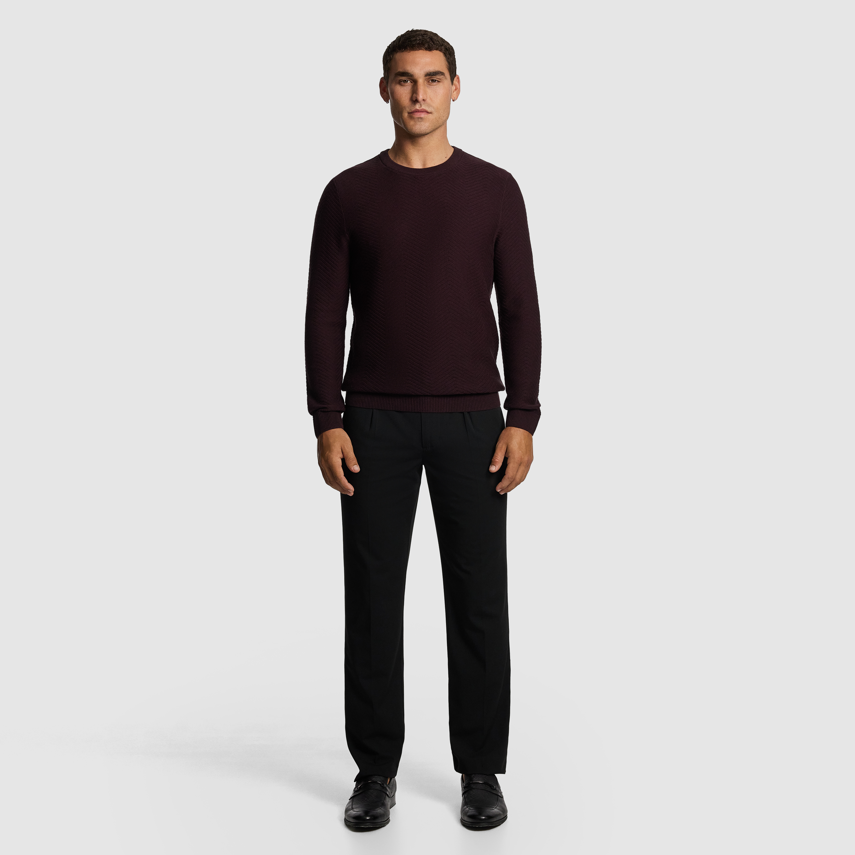 Burgundy Arthur Crew Knit Jumper