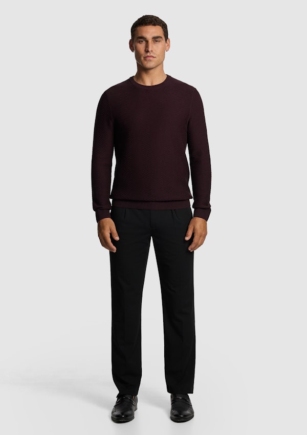 Burgundy Arthur Crew Knit Jumper