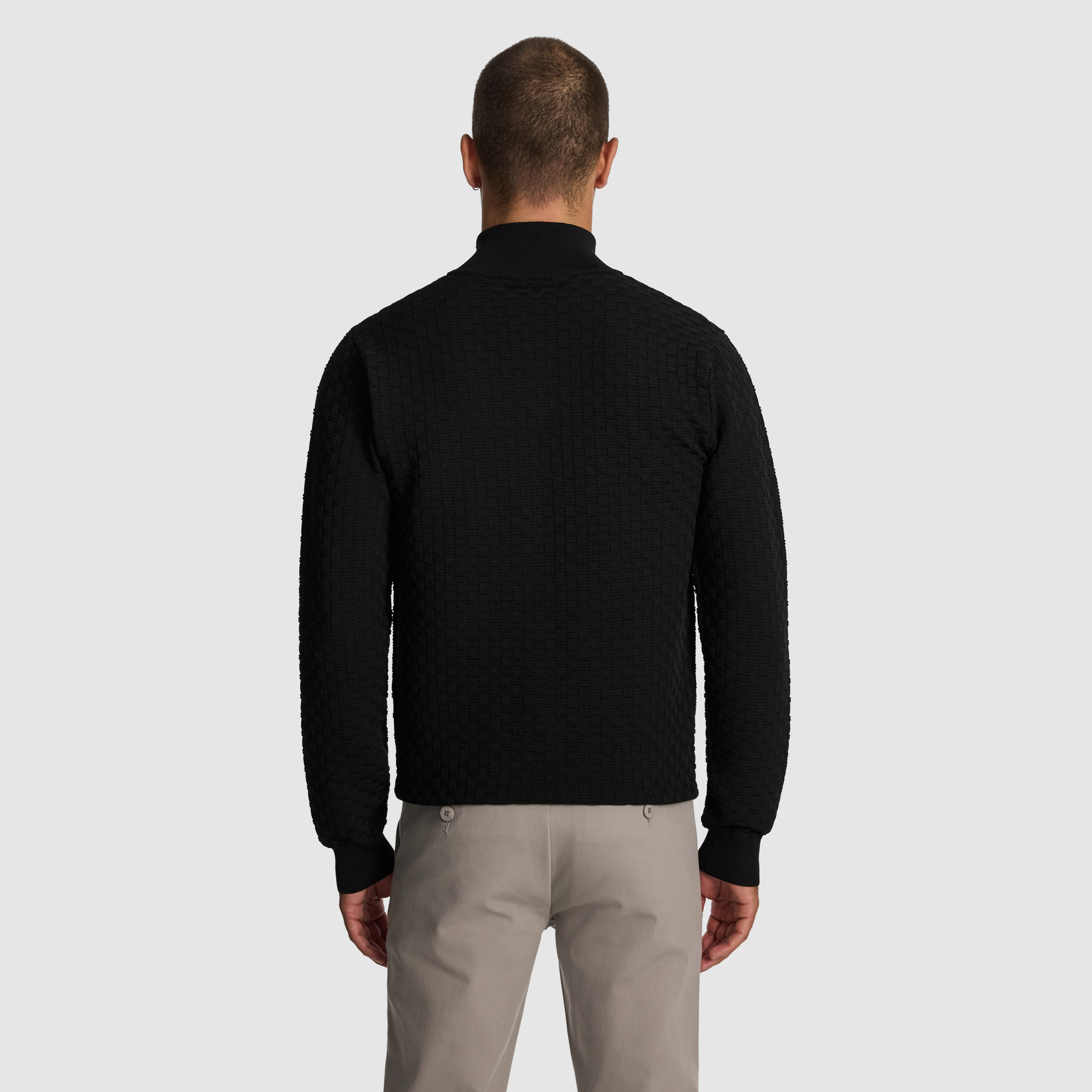 Black Zane 1/4 Zip Knit Jumper