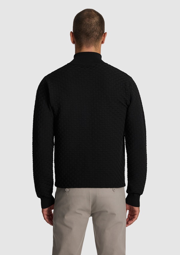 Black Zane 1/4 Zip Knit Jumper