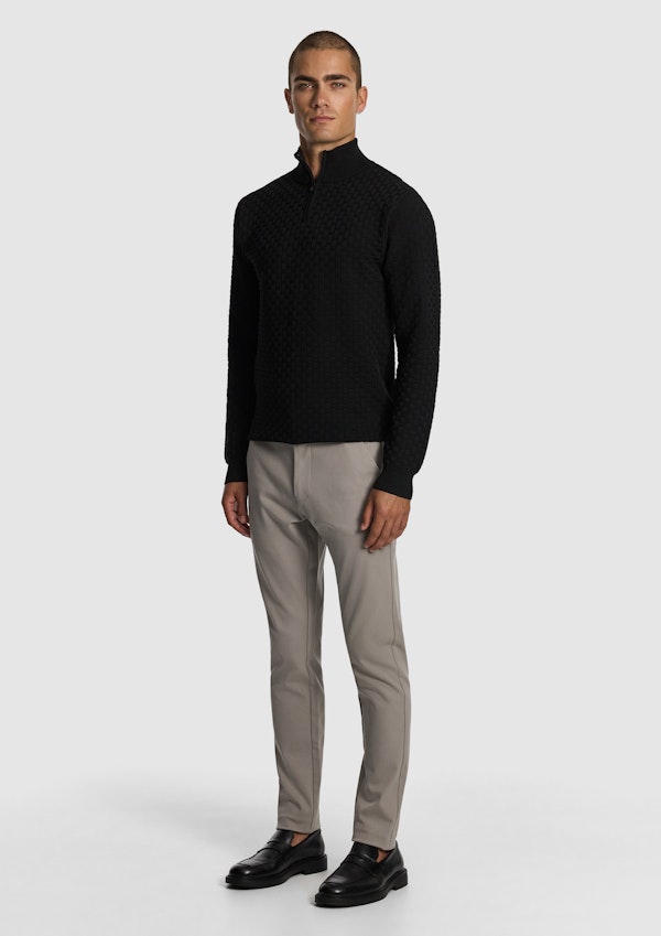 Black Zane 1/4 Zip Knit Jumper