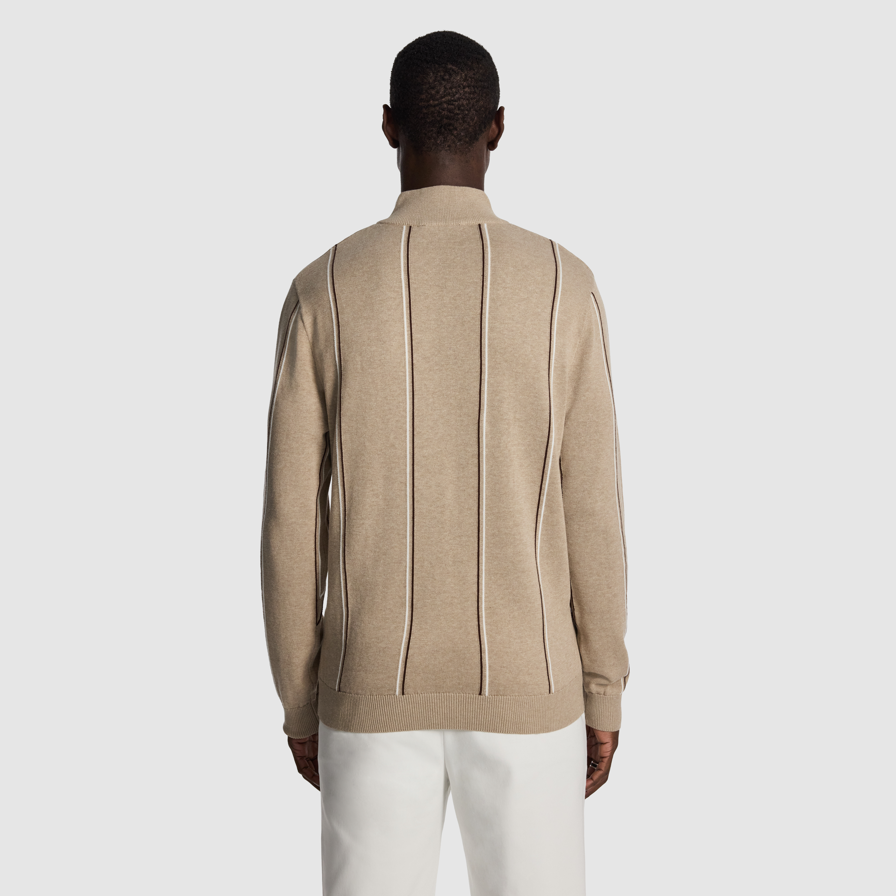 Natural Jaxon 1/4 Zip Knit Jumper