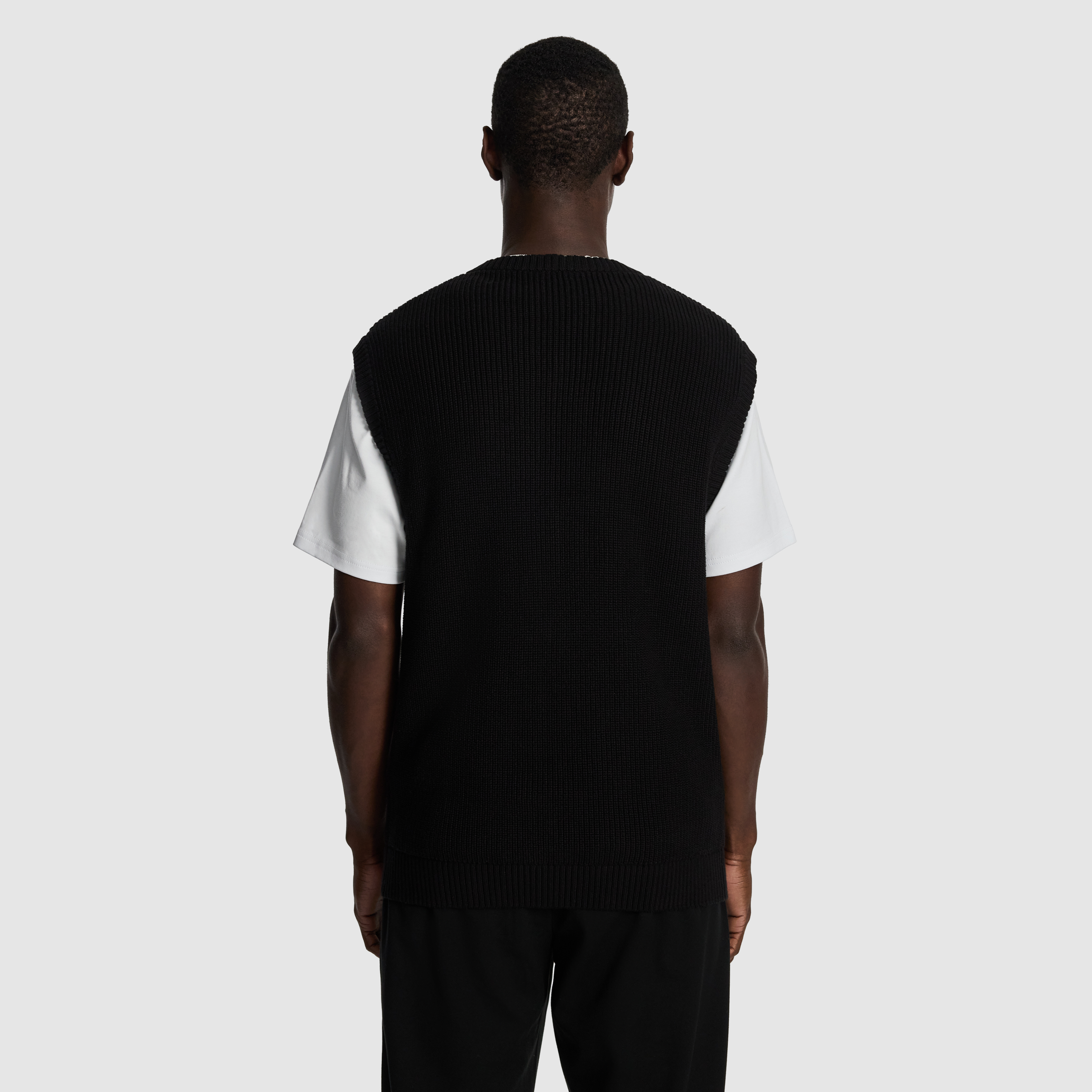 Black Arlo Knitted Crew Vest