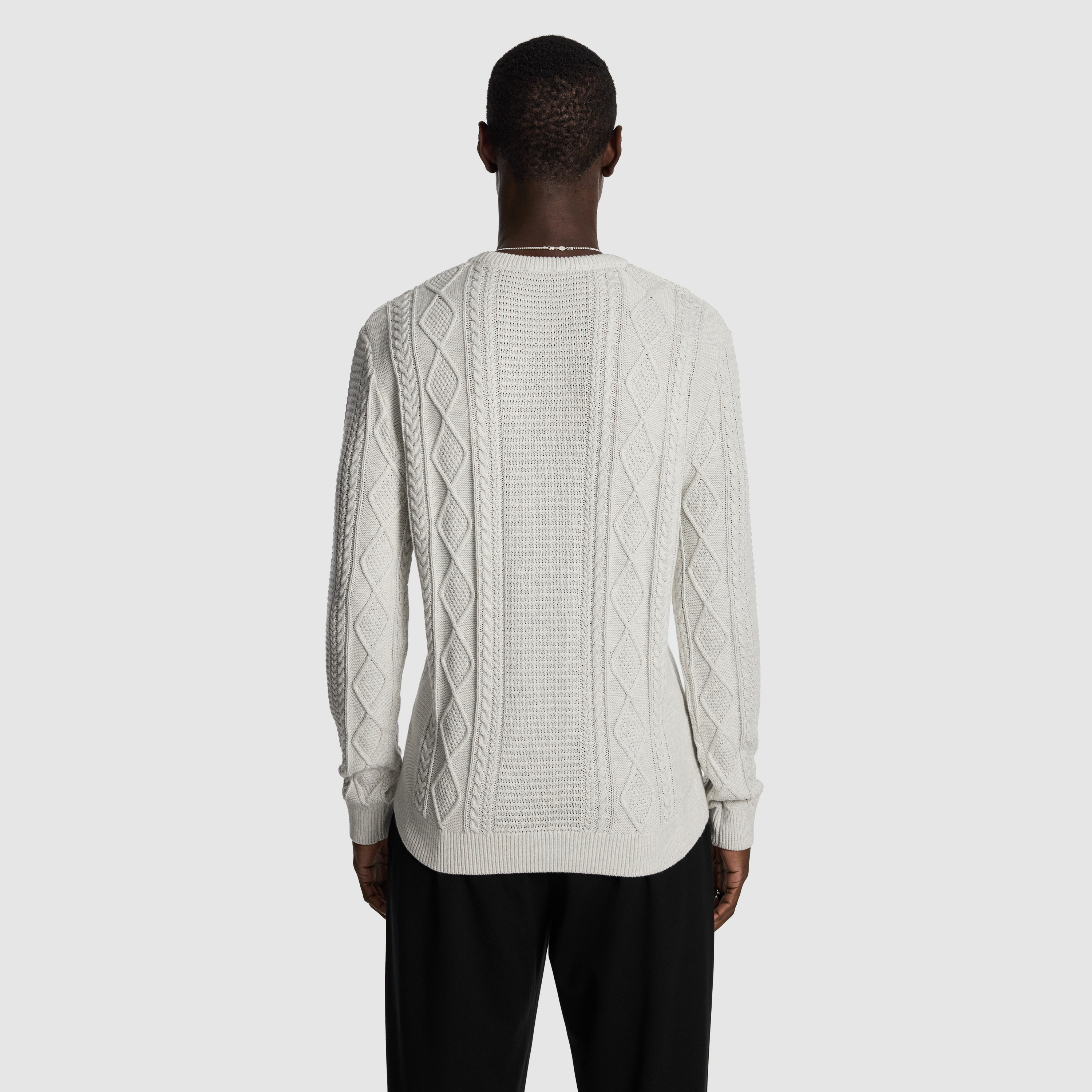 Ice Grey Jamie Cable Crew Knit Jumper