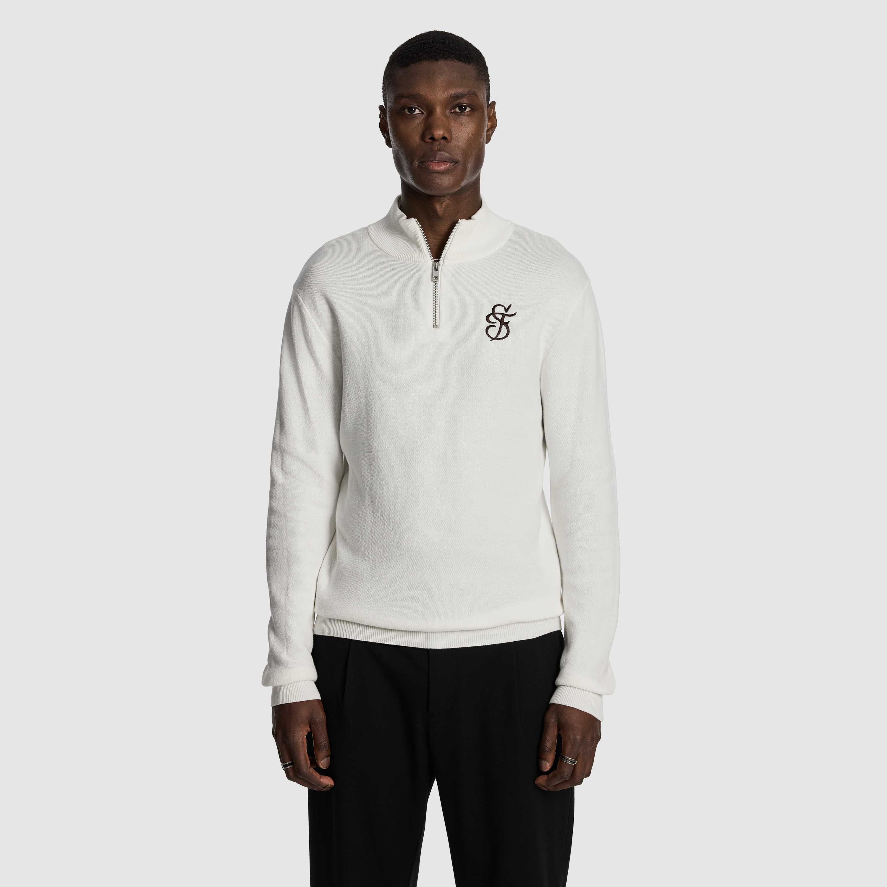 Ollie Embroidered 1/4 Zip Knit Jumper