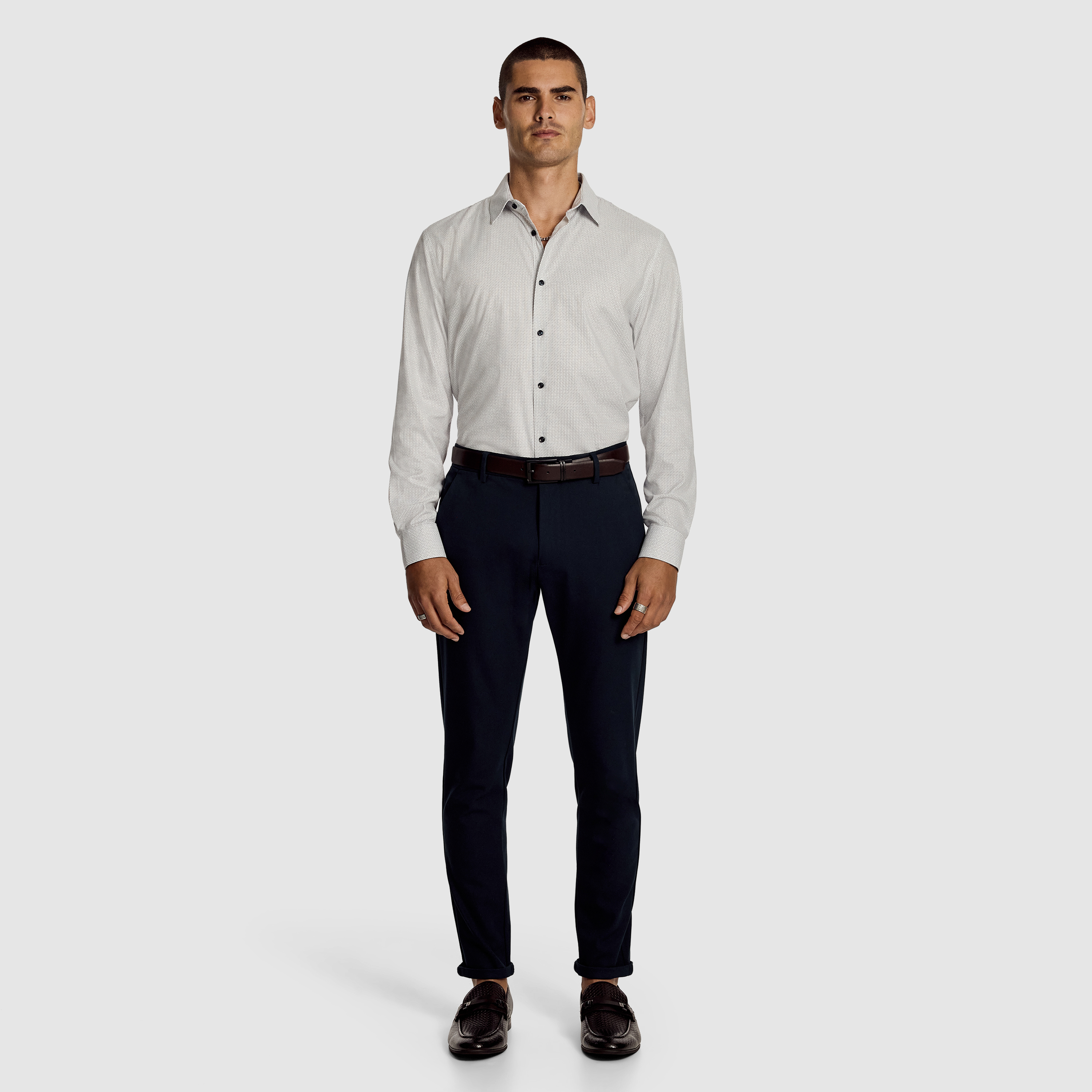 Nelson Geo Bamboo Blend Slim Shirt