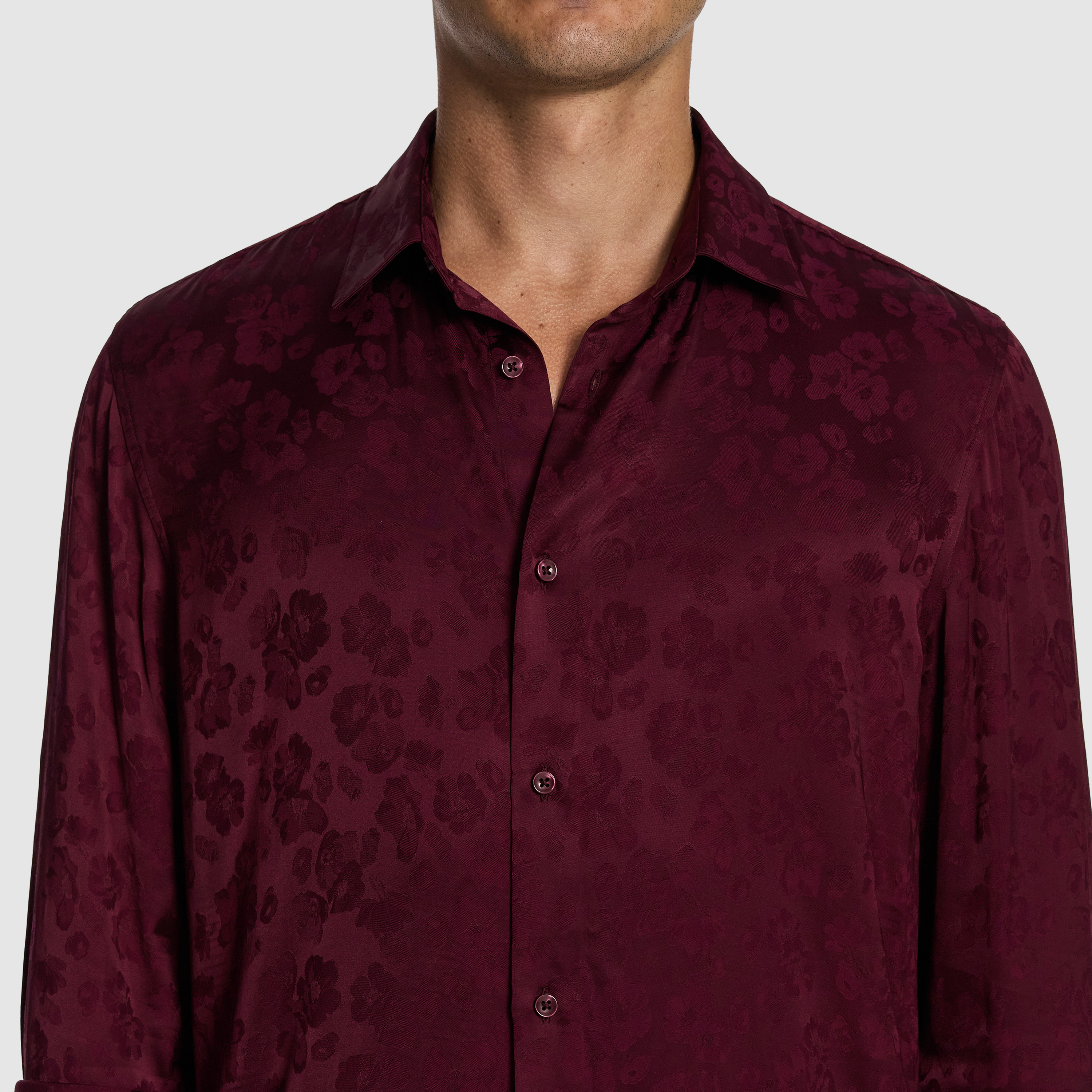 Burgundy Enzo Jacquard Shirt