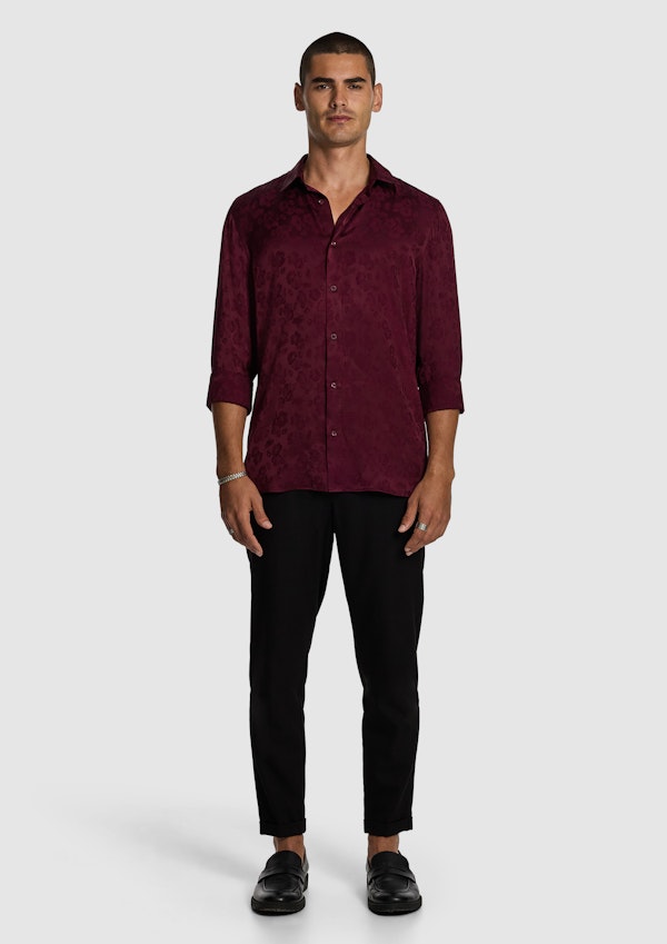 Burgundy Enzo Jacquard Shirt