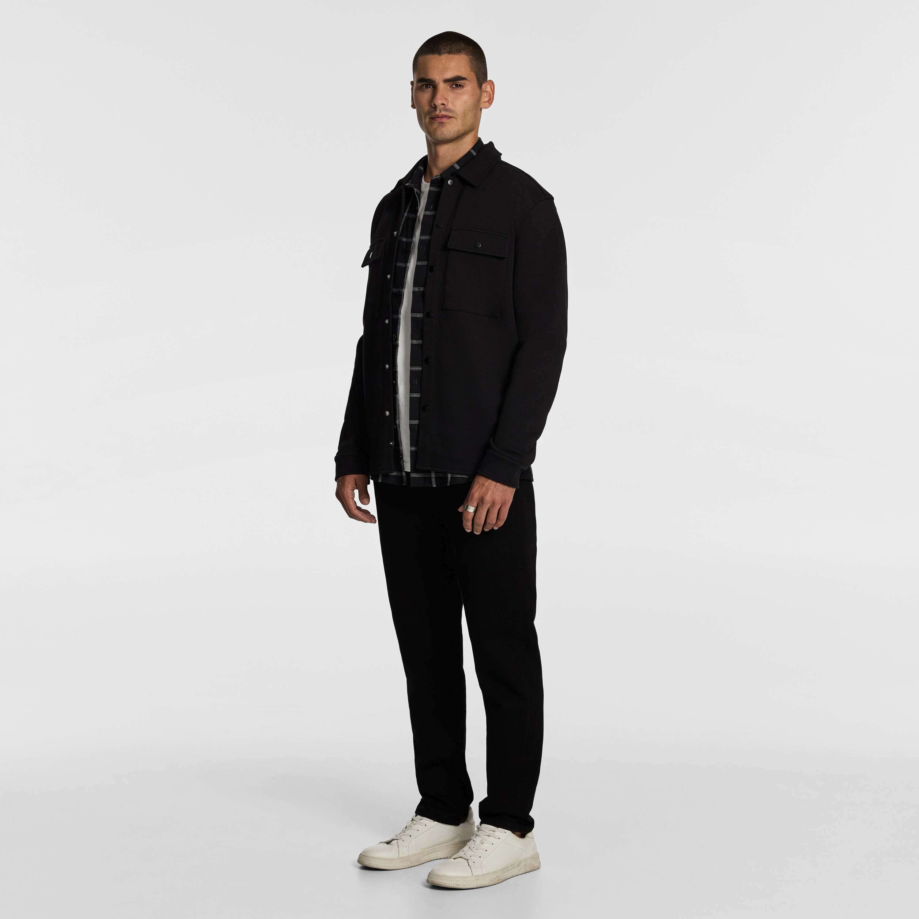 Black Chet Textured Overshirt