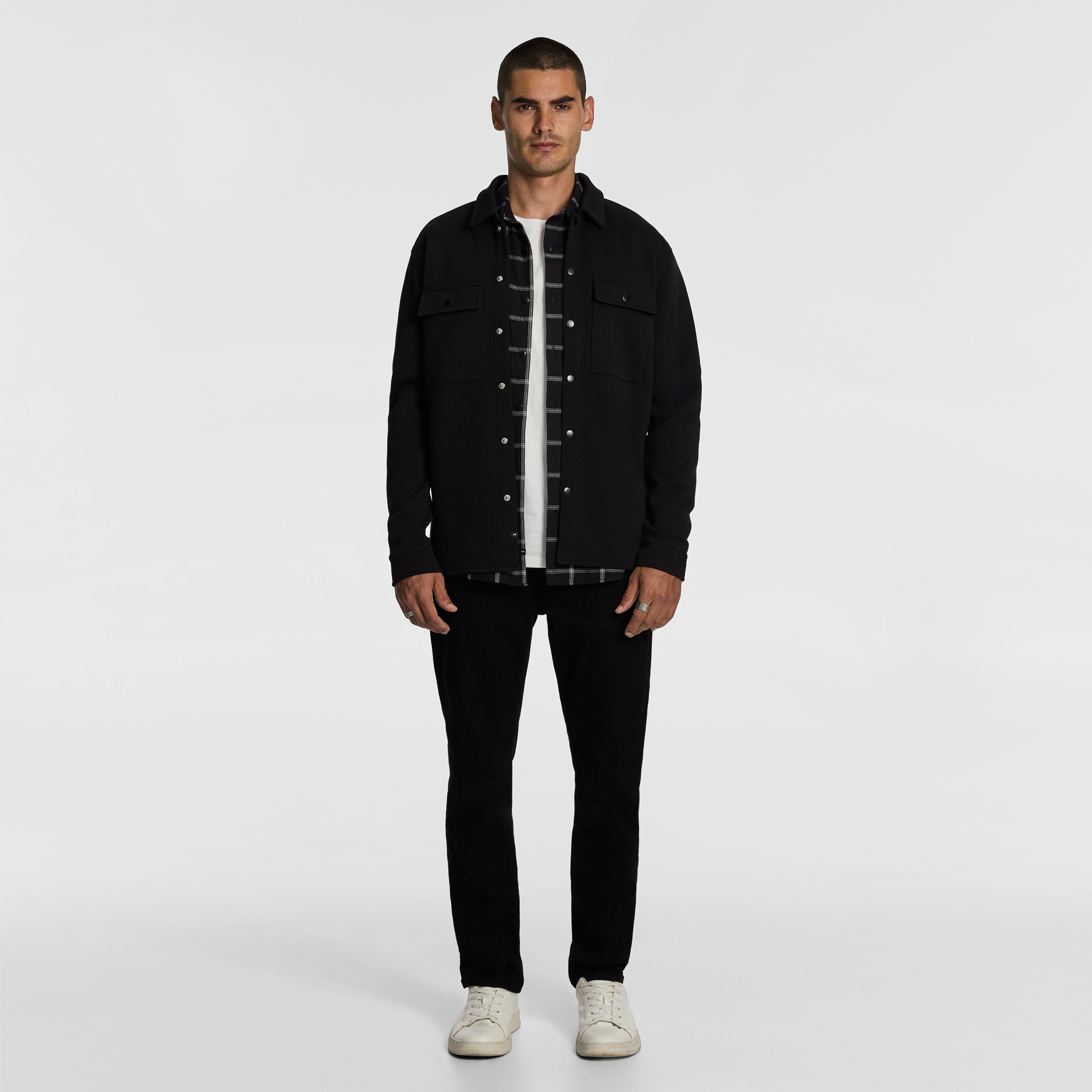 Black Chet Textured Overshirt