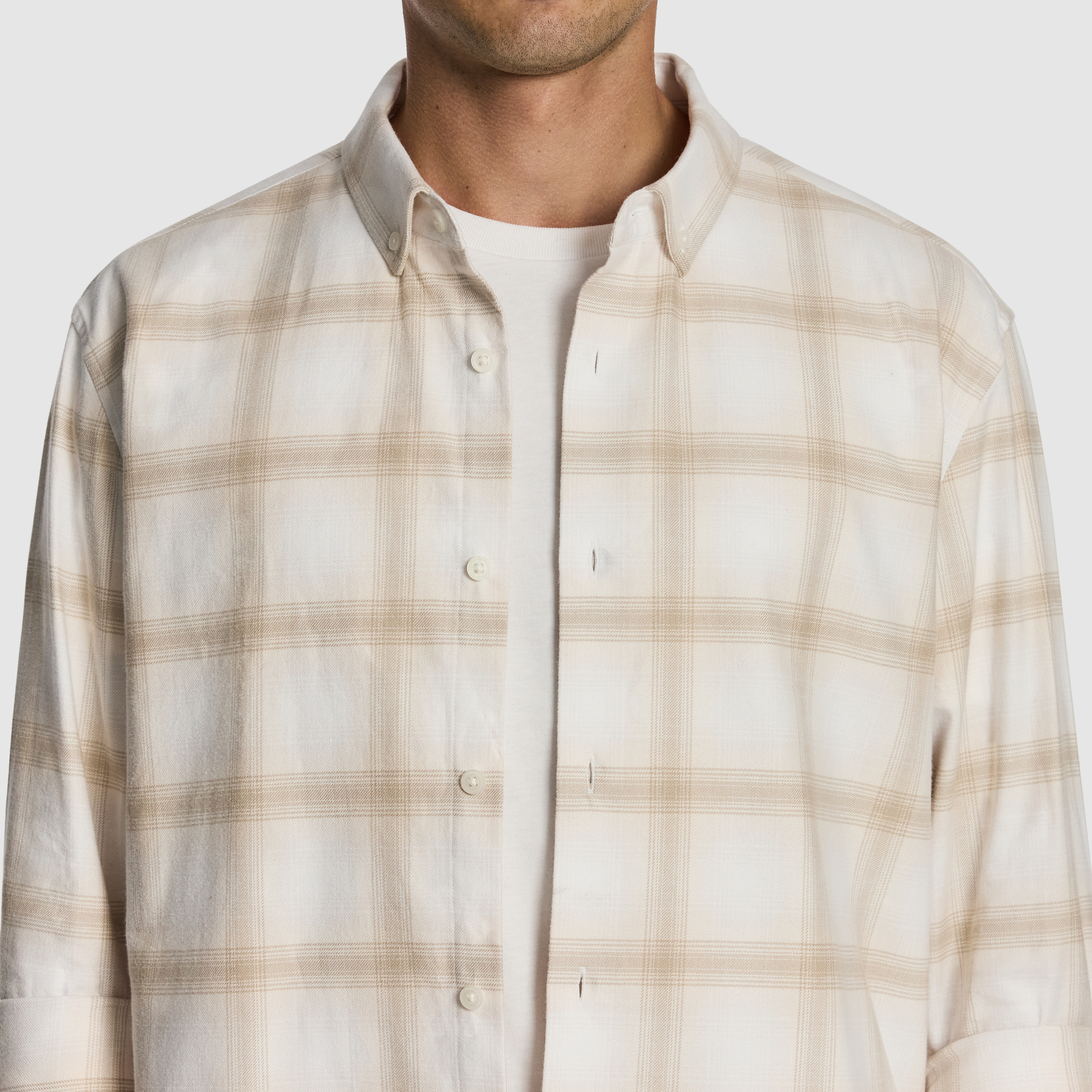 Natural Wade Check Relaxed Shirt