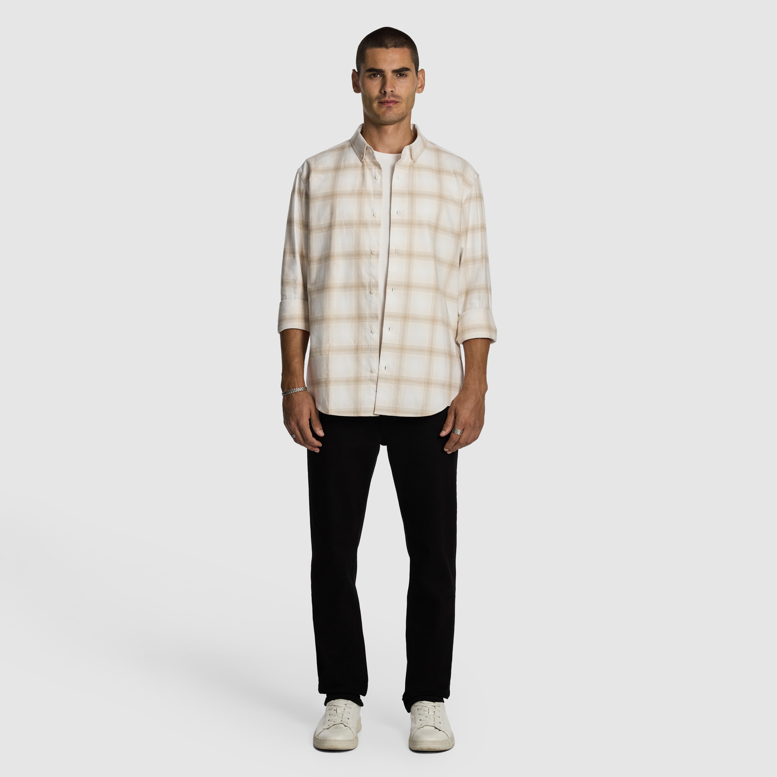 Natural Wade Check Relaxed Shirt