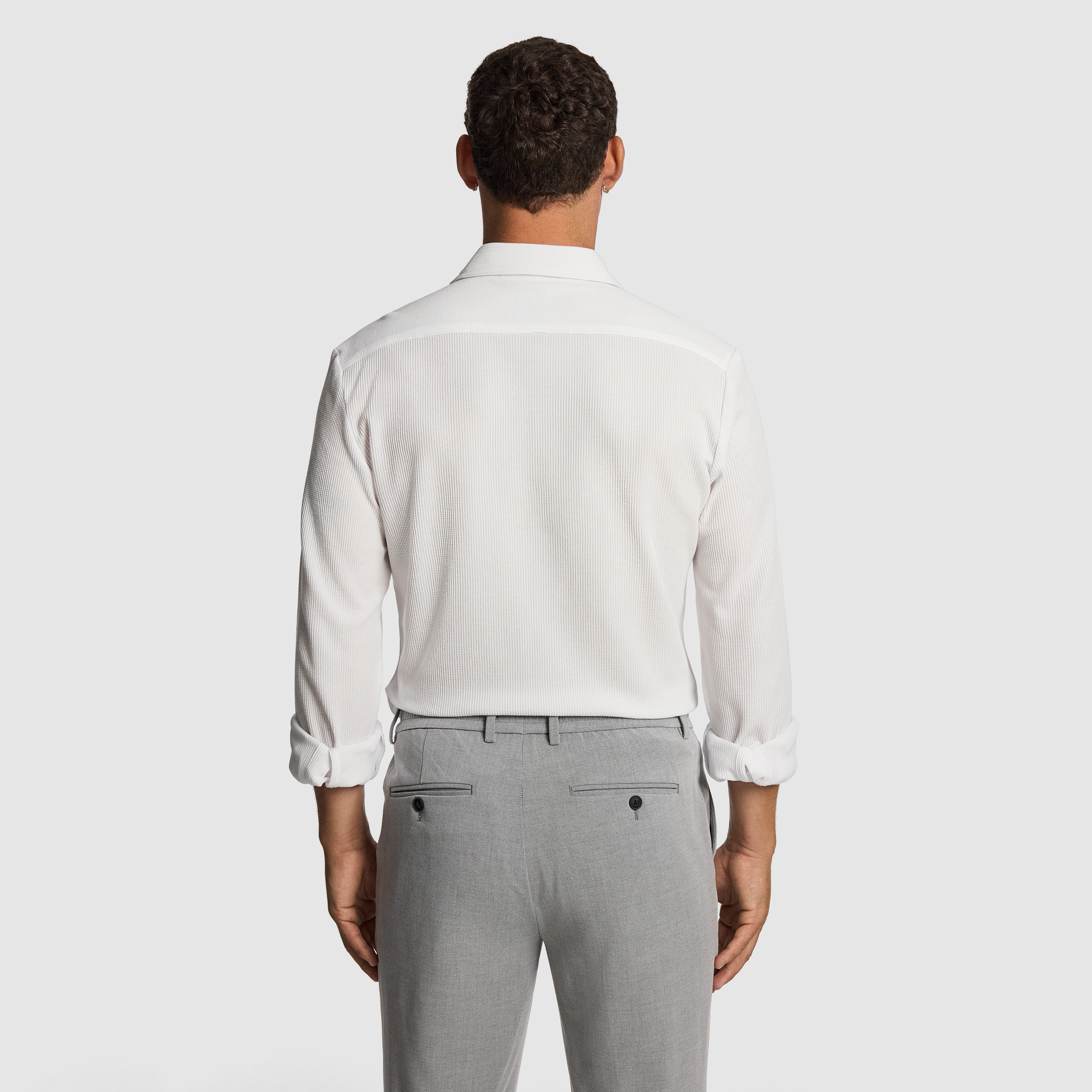 White Rio Textured Slim Shirt