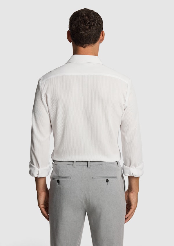 White Rio Textured Slim Shirt
