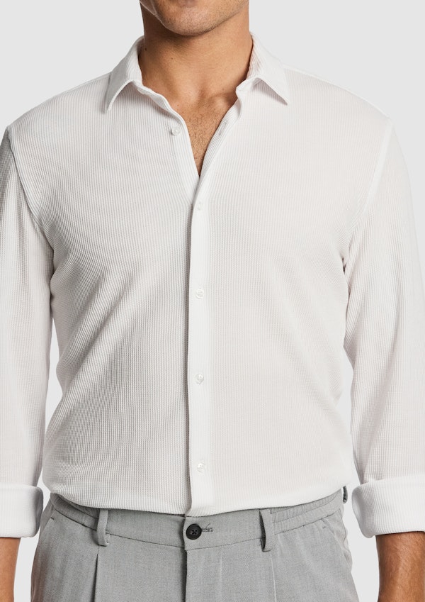 White Rio Textured Slim Shirt