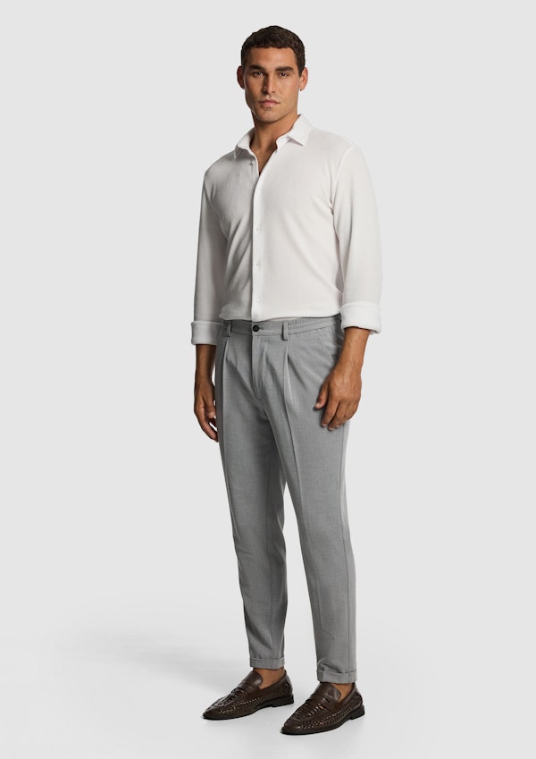 White Rio Textured Slim Shirt