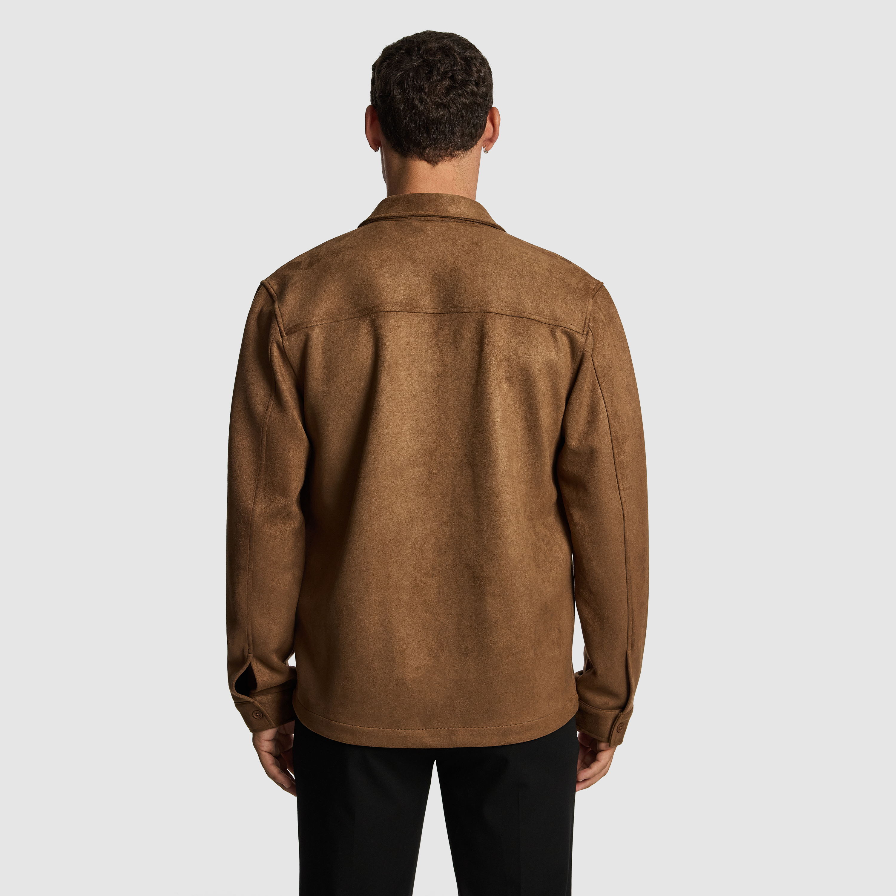 Camel Slate Mock Suede Overshirt