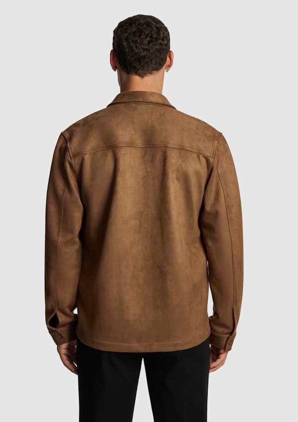 Camel Slate Mock Suede Overshirt