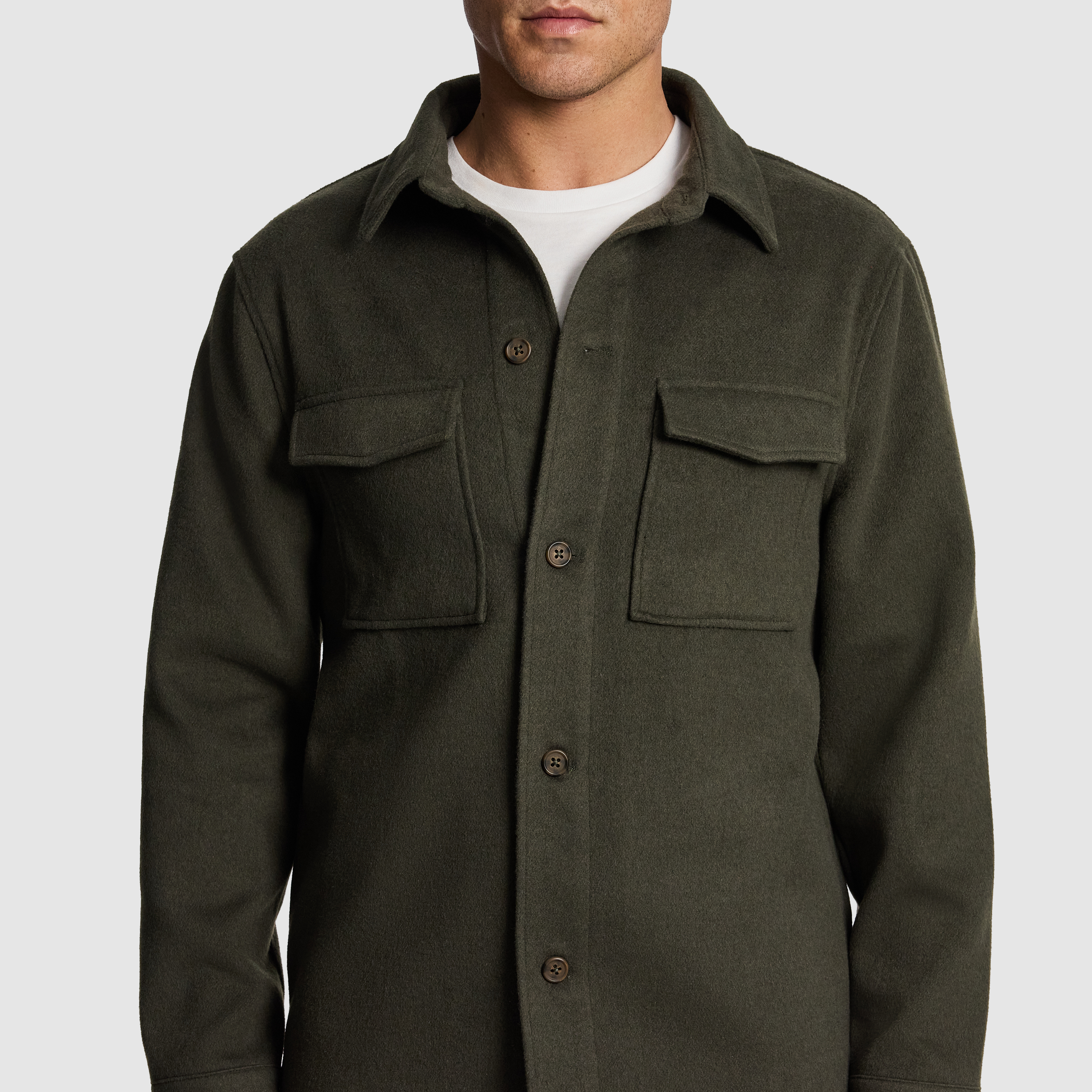 Green Preston Melton Overshirt
